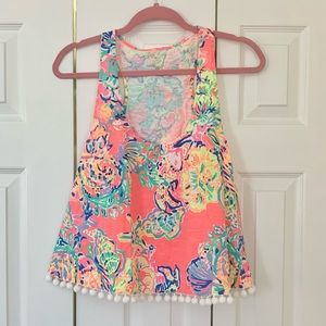 Lilly Pulitzer Pink Pom-Pom Racerback Top